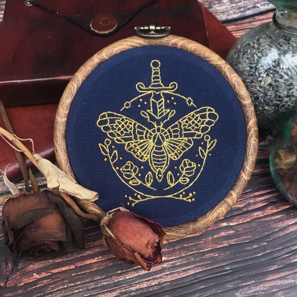 ๐๐ Handmade Moth Embroidery ๐๐ - Picture 2 of 3